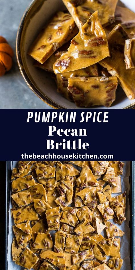 Pumpkin Brittle Recipe, Pumpkin Brittle, Pumpkin Pasta Recipe, Pumpkin Spice Pecans, Pecan Brittle, Pumpkin Recipes Dinner, Pumpkin Breakfast Recipes, Pumpkin Breakfast, Brittle Recipes