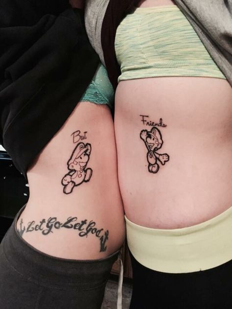 Mario & luigi best friends tattoo done by me Mario And Luigi Tattoo Ideas, Mario And Luigi Tattoo, Luigi Tattoo, Best Friends Tattoo, Bestie Tattoos, Mario Tattoo, Friends Tattoo, Bestie Tattoo, Mario Luigi