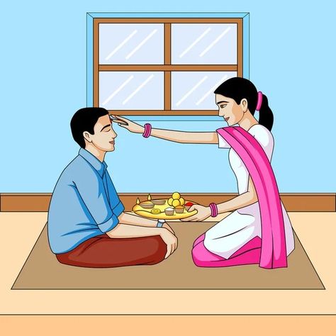 Diwali Festival Drawing, Raksha Bandhan Drawing, Happy Raksha Bandhan Images, Guru Nanak Photo, Brother And Sis, Indian Flag Images, Bhai Dooj, Profile Picture Images, Watercolor Art Face