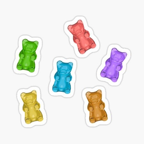 Gummy Bear Outline, Kawaii Gummy Bear, Gummy Bear Pictures, Gummy Bears Illustration, Gummy Bear Sticker Printable, Gummy Bear Album, Gummy Bear Sticker, Ra Themes, Candy Stickers