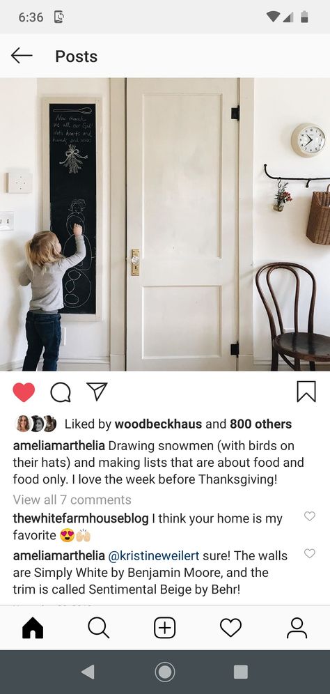 Walls: Benjamin Moore Simply White. Trim and Door: Behr Sentimental Beige Beige Paint White Trim, Cream Walls Beige Trim, Monotone Walls And Trim, White Walls Off White Trim, Beige Molding White Walls, White Walls And Beige Trim, White Walls Beige Trim Kitchen, Cream Doors And Trim, Cream Walls With Beige Trim