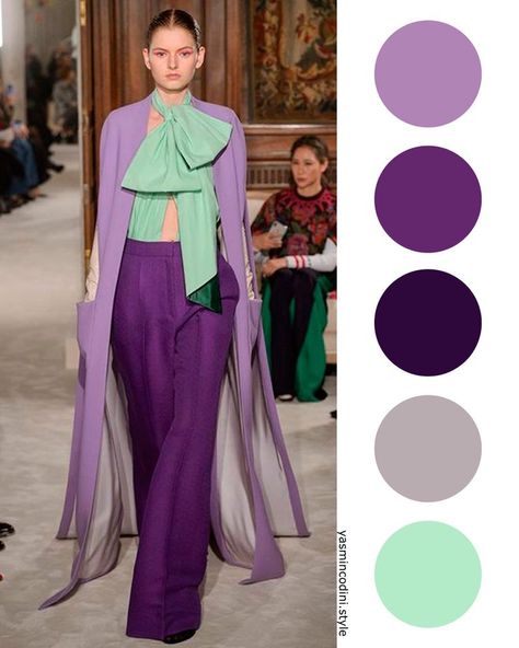 Colour Blocking Palette, Trending Color Combinations, Cold Colors Outfit, Color Trends 2023 Fashion, Color Combo With Purple, Purple Color Combinations Outfit, Color Combinations 2023, Color Outfit Combinations, Spring 2023 Color Trends