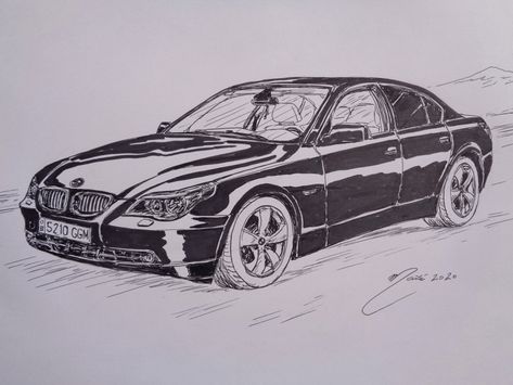 BMW Series 5 E60 (2003). Marker pen drawing by Joan Mañé Marker Pen Drawing, Bmw S, Bmw E60, Bmw Series, Car Drawings, Bmw 5 Series, Bmw Cars, Pyrenees, Marker Pen