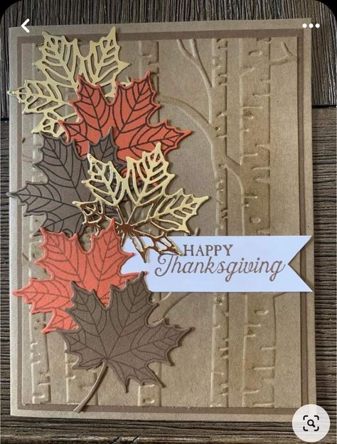 Fall Anniversary Cards, Stampin Up Autumn Leaves Cards, Fall Cards Handmade Ideas, Fall Cards Stampin Up Autumn, Thanksgiving Cards Stampin Up Ideas, Stampin Up Fall Cards, Thanksgiving Homemade Cards, Happy Thanksgiving Cards, Fall Cards Handmade