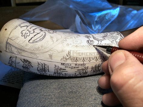 How to engrave a powder horn.