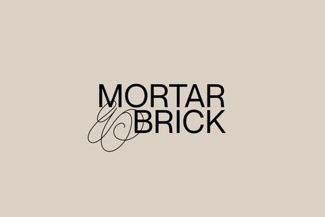 Mortar&Brick on Behance Serif Logo, Brand Color Palette, Branding Materials, Identity Logo, Modern Logo, Brand Colors, Identity Design, Graphic Design Art, Logo Inspiration