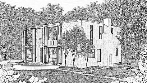 Esherick House, House Render, Louis Kahn, Pablo Escobar, House Drawing, Male Sketch, Abstract Artwork, Layout, Art