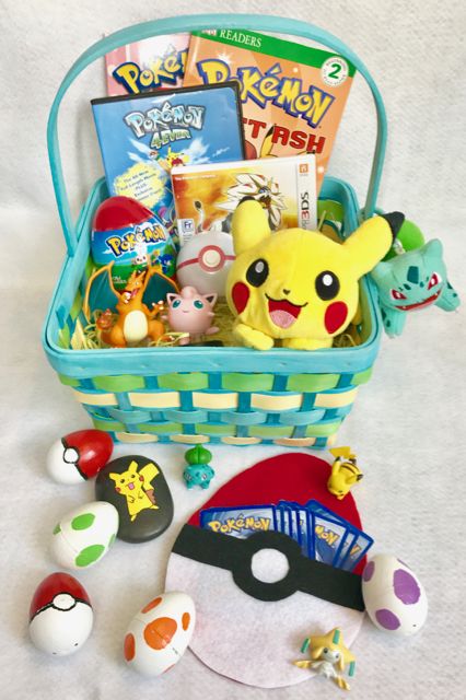 Pokemon Go Easter Eggs & Basket • Pokemon Go Easter Basket • The Inspired Home Bluey Easter Basket, Pokemon Easter Basket Ideas, Pokemon Gift Basket, Bluey Easter Basket Ideas, Pokemon Easter Basket, Pokemon Chocolate, Pokemon Easter Eggs, Cute Easter Basket Ideas, Diy Easter Basket Ideas