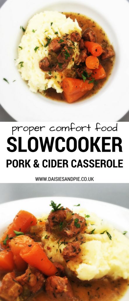 Warm up with some proper comfort food, delicious slow cooker pork and cider casserole perfect for autumn dinner Food For A Cold Day, Pork Casserole Recipes, Food For A Cold, Pork Casserole, Slow Cooker Recipes Pork, Autumn Dinner, Slow Cooker Casserole, Recipe Pork, Tagine Recipes