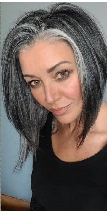 Rambut Brunette, Grey Hair Transformation, Gorgeous Gray Hair, Grey Hair Inspiration, Beautiful Gray Hair, Gray Hair Growing Out, Dark Hair With Highlights, Transition To Gray Hair, Blending Gray Hair