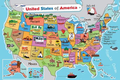 Us State Map, Maps For Kids, Map Skills, Beach Necessities, America Map, United States Map, Usa States, Classroom Supplies, Usa Map