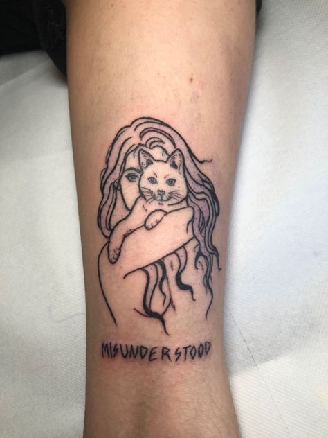 Me And My Cat Tattoo, Woman With Cat Tattoo, Cat And Woman Tattoo, Cat Mom Tattoo, Cat Lady Tattoo, Cat Lover Tattoo, Lady Tattoo, Memories Ideas, 10 Tattoo