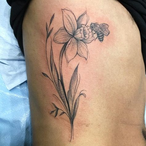 Top 37 Daffodil Tattoo Ideas - [2020 Inspiration Guide] Daffodil With Butterfly Tattoo, Daffodil And Butterfly Tattoo, Daffodil Tattoo Sleeve, Daffodil Tattoo Ideas, Daffodil Flower Tattoo, Narcissus Tattoo, Daffodil Flower Tattoos, Narcissus Flower Tattoos, March Flower