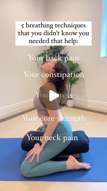 @threesphysiyoga on Instagram: "You can literally change how your body and mind feel just by optimizing how you breathe 

As physical therapists, yoga teachers and movement experts, we always assess and train breath - whether we are helping people in pain, increase stress tolerance, help core strength or improve digestion.

⭐️These are 5 of our favorite ways to manipulate and train breath - they are simple, and they work! 

1️⃣Side lying breath: stack a few pillows or use a yoga bolster, place the hurting side on top, the non hurting side on the bolster/pillows. Direct your breath into the free side low ribs. Keep the top shoulder and side of your neck soft and quiet. Focus on breathing low, into the low ribs. 

2️⃣ Supported breath: lie on a slightly elevated surface. Allow yourself to re Yoga Bolster, Breathing Problems, Bolster Pillows, Back Pain Exercises, Yoga Block, Yoga Teachers, Breathing Exercises, Physical Therapist, Body And Mind