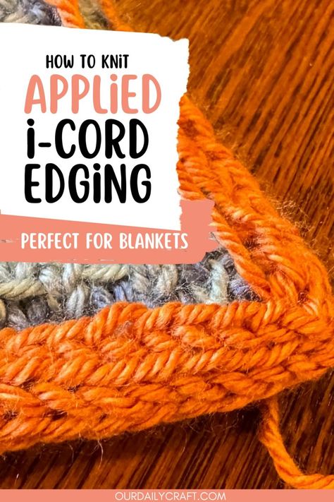 applied i-cord knitting tutorial I Cord Edge Knitting, Icord Knitting Edge, Knitting Icord, I Cord Projects, Diy Room Spray, Homemade Essential Oils, Daily Crafts, Homemade Paint, Homemade Oil