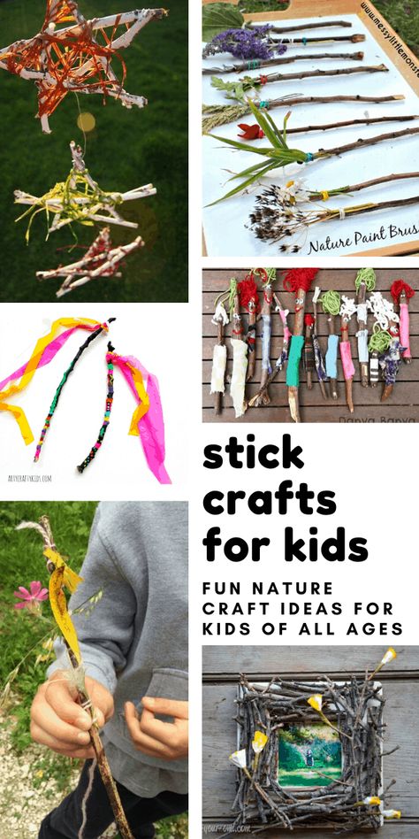 Stick Crafts For Kids, Sticks Crafts, Camping Crafts For Kids, Twig Crafts, Camping Desserts, Crafts And Activities For Kids, Arts And Crafts For Teens, Fun Projects For Kids, Stick Crafts