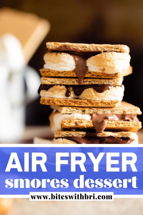 These Air Fryer S’mores are the easiest quick sweet treat. You only need 3 ingredients and an air fryer. The marshmallows are roasted to a perfect golden brown in no time. No campfire needed! This is the perfect way to enjoy s’more inside all year long. Roast Marshmallows Inside, How To Roast Marshmallows Inside, Smores Recipe, Easy Smores, Gluten Free Graham Crackers, Camping Desserts, Single Serve Desserts, Chocolate Graham Crackers, Camping Rv