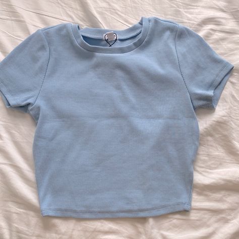 Brand New Condition, Never Worn Blue Garage, Fancy Fits, Light Blue Top, Blue Crop Top, Unique Hoodies, Blue Crop Tops, Cute Fit, Simple Trendy Outfits, School Outfit