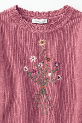 embroidery ideas Crochet Sweater Tutorial, Sweater Tutorial, Scalloped Neckline, Wildflower Bouquet, Dream Clothes, Modest Outfits, Sweater Weather, Look Cool, Aesthetic Clothes