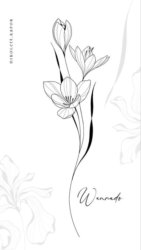 Hand Embroidery Patterns Free, Sketching Tips, Flower Line Drawings, Hand Painted Dress, Vine Tattoos, Birth Flower Tattoos, Pretty Tattoos For Women, Thigh Tattoos Women, Floral Drawing