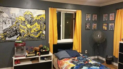 The Bumble Bee Transformers. Wall Mural. Transformers Themed Bedroom, Transformers Room Decor, Transformer Bedroom Ideas, Transformers Bedroom Ideas, Transformers Bedroom Ideas Boys, Transformers Bedroom, Transformers Room, Bumble Bee Transformers, Boys Room Ideas