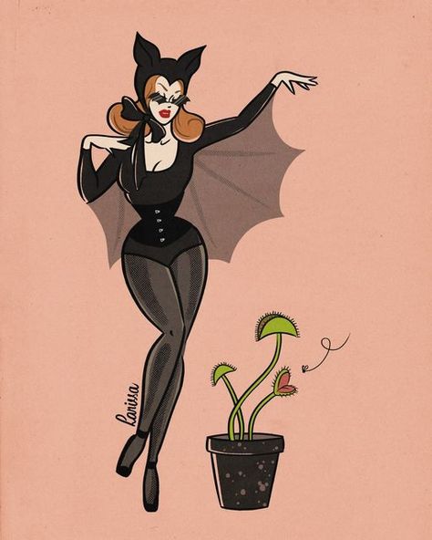 Halloween Pin Up, Pin Up Drawings, Bat Costume, Vintage Halloween Costume, Halloween Queen, Pin Up Tattoos, Halloween Pins, Halloween Tattoos, Pin Up Art