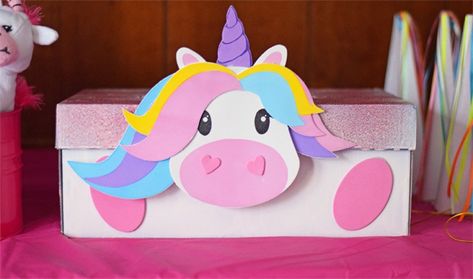 Unicorn Valentine Box Ideas, Valentine Boxes For Girls Schools, Unicorn Valentines Boxes, Unicorn Valentine Box Diy, Girls Valentines Boxes, Valentine Box Ideas, Kids Valentine Boxes, Emoji Valentines, Valentine Card Box