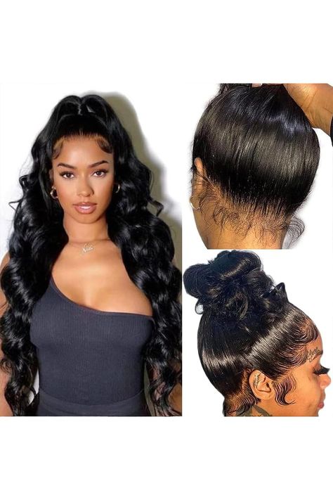 Body Wave 360 Lace Front Wigs Human Hair Pre Plucked 360 Full Lace Frontal Human Hair Wigs for Women Hd Lace Wig with Baby Hair Around Natural Color 28 inch Full Lace Frontal, Wig Ideas, Glueless Wigs, Hair Wigs For Women, Lace Front Wigs Human Hair, Wigs Human Hair, Hair Natural, Wigs For Women, Black Natural Hairstyles