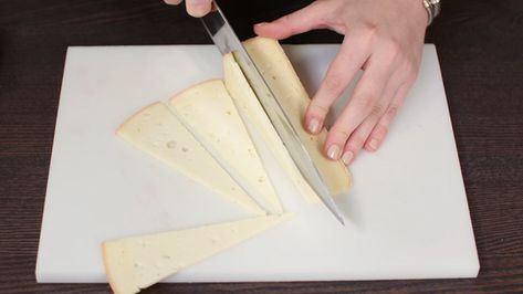 Different Ways To Cut Cheese For Charcuterie Board, How To Cut Asiago Cheese For Charcuterie, Ways To Cut Cheese For Charcuterie, How To Cut Cheese, Cut Cheese For Charcuterie, How To Cut Cheese For Charcuterie, Basket Hampers, Cheese Night, Cheese Triangles