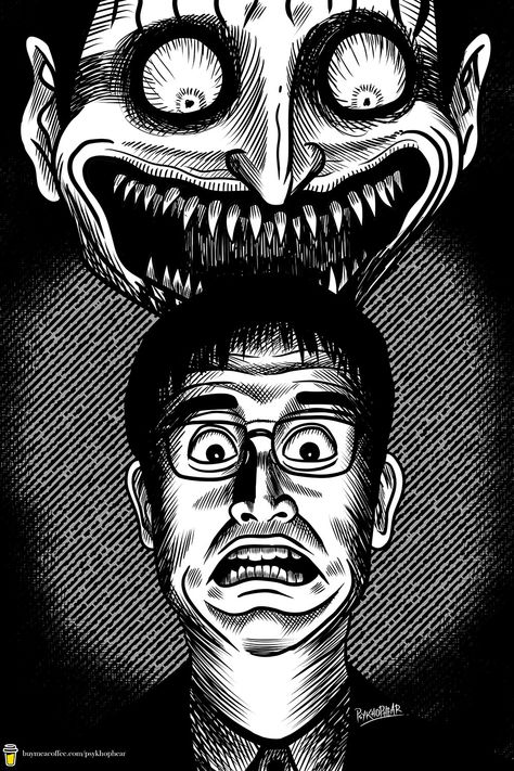 ArtStation - Happy Birthday, Junji Ito!, Psykho Phear Scary Comics, Horror Drawing, Round Of Applause, Japanese Horror, Yandere Manga, Dope Cartoon Art, Sketchbook Art Journal, Junji Ito, Cool Anime Guys