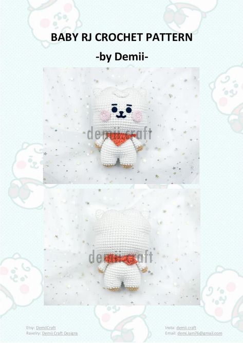 Tata Bt21 Crochet Free Pattern, Unicorn Slippers, Crochet Inspo, Head Hair, Crochet Cat, Crochet Baby Patterns, Crochet Beanie, Baby Patterns, Crochet Yarn