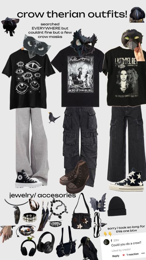 Crow Therian, Therian Outfits, Crow Core, Crow Mask, Scene Outfits, Everyday Hacks, Swaggy Outfits, Goth Outfits, Mens Clothing Styles