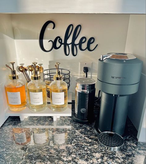 I seriously look forward to waking up every morning and enjoying a cup of coffee. This station is life 😆 Caffeine, frothed milk, and some skinny syrups and I’m set ☕️ #amazonfinds #coffeebar #coffee #morningroutine #coffeeaddict Follow my shop @kristyleo on the @shop.LTK app to shop this post and get my exclusive app-only content! #liketkit #LTKhome @shop.ltk https://liketk.it/4juih Coffee Syrup Stand, Coffeebar Coffee Stations, Cofee Bar, Kitchen Island Plans, Bar Station, Coffee Spoons, Home Coffee Bar, Coffee Bar Home, Coffee Syrup