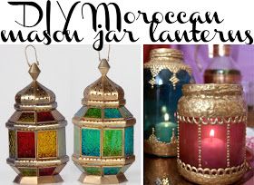 Grosgrain: DIY Moroccan Mason Jar Lanterns Outdoor Lantern Ideas, Diy Moroccan Lantern, Diy Outdoor Lanterns, Lanterns Diy, Glass Lanterns, Mason Jar Lanterns, Moroccan Theme, Budget Party, Lantern Ideas