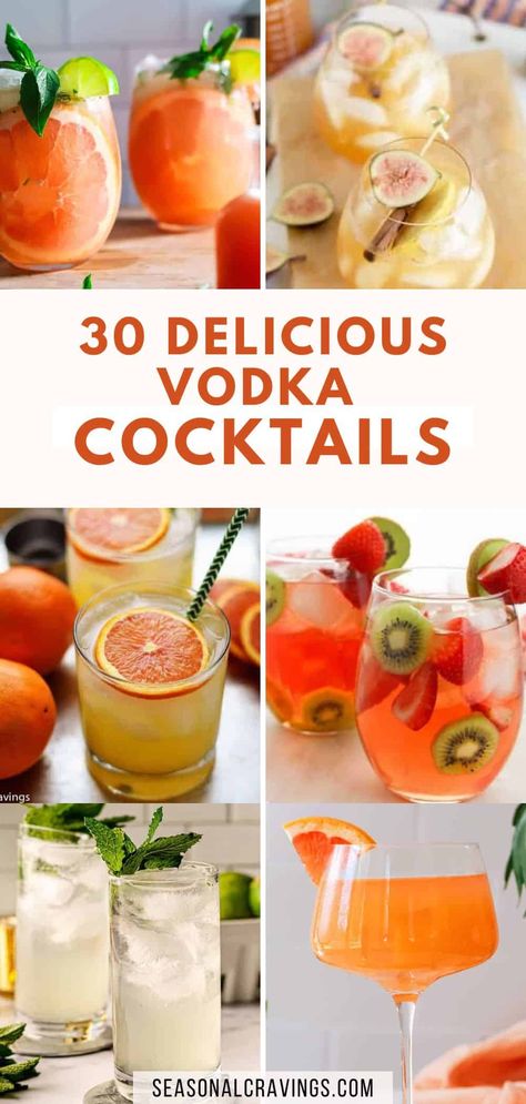 Looking for a way to add some excitement to your cocktail game? Look no further than vodka! This beloved and highly versatile spirit makes the perfect base for delicious and refreshing cocktails. I've collected the most exciting vodka cocktail recipes to elevate your next at-home happy hour! There's a vodka cocktail recipe for you, from sweet and fruity flavors, or something bold and savory. Fancy Vodka Drinks, Fun Cocktails With Vodka, Fruity Vodka Cocktails, Refreshing Vodka Drinks, Fruity Vodka Drinks, Vodka Sour Recipe, Vodka Based Cocktails, Vodka Drinks Easy, Fruity Cocktail Recipes