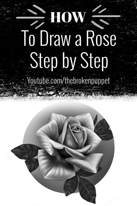 Unique Rose Drawing, Roses Drawing Tutorial, Realistic Rose Drawing, Neo Traditional Roses, Old School Rose, Rose Step By Step, Traditional Tattoo Drawings, Side View Drawing, Artist Tutorials