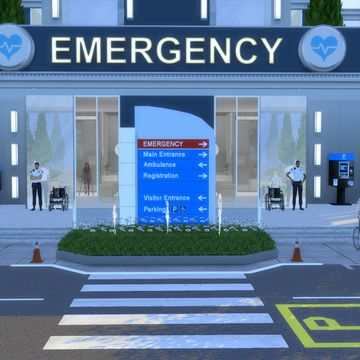 N.Y.C HOSPITAL | Architecture Sims on Patreon Sims4 Hospital Mod, Sims 4 Medical Mod, Sims Hospital Build, Sims 4 Doctors Office, Sims Highschool Cc, Sims 4 Ambulance Cc, Sims 4 Hospital Lot, Private Practice Sims 4, Sims 4 Hospital Lot Trait