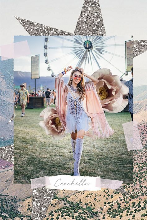 Cool #Coachella #OutfitIdeas - Coachella Collage, Fringe #Kimono, Embroidered #Dress // Notjessfashion.com Gowns For Debut, Festival Collage, Music Festival Looks, Cochella Outfits Ideas, Looks Coachella, Coachella Outfit Ideas, Rave Halloween, Cochella Outfits, Boho Festival Outfit