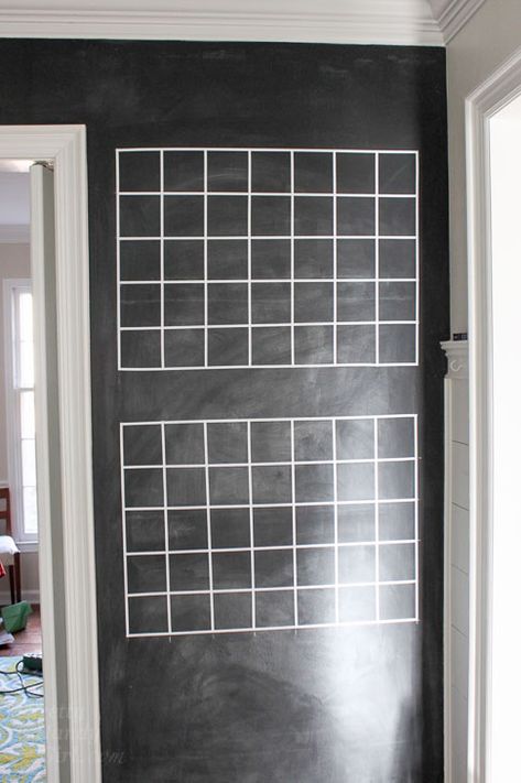 DIY Chalkboard Wall Calendar! OMG! I'm so doing this to get more organized. | Pretty Handy Girl Chalkboard Command Center, Kitchen Shelf Inspiration, Diy Calendar Wall, Diy Chalkboard Wall, Chalkboard Wall Kitchen, Ikea Hack Kids Room, Chalkboard Wall Calendars, Kids Room Desk, Chalkboard Calendar