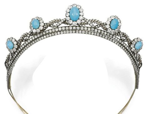 A celebration of tiaras. | Diamonds in the Library Turquoise Tiara, Birdcage Veils, Veils Bridal, Antique Turquoise, Diamond Tiara, Bridal Veils, Jewelry Hair, Blue Stones, Accessories Wedding