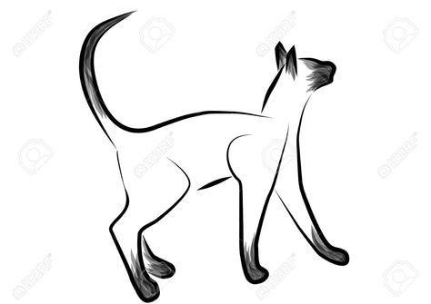 Siamese cat black and white outline Siamese Cat Tattoo Outline, Siamese Cat Drawing Simple, Cat Doodle Simple, Siamese Tattoo, Siamese Cat Tattoo, Drawing Simple Doodle, Tattoo Drawing Easy, Siamese Cat Drawing, Cute Drawings Simple Doodles Aesthetic