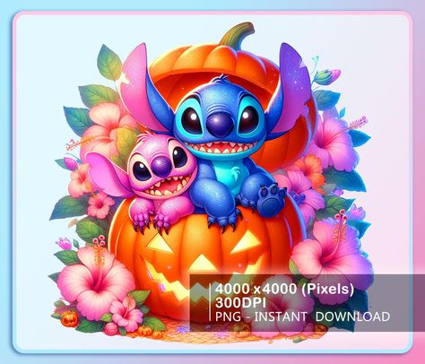 Stitch And Angel Halloween, Medical Wallpaper, Stitch Drawing, Stitch And Angel, Pumpkin Png, Design Bundles, Fall Vibes, Cute Halloween, Tumbler Designs