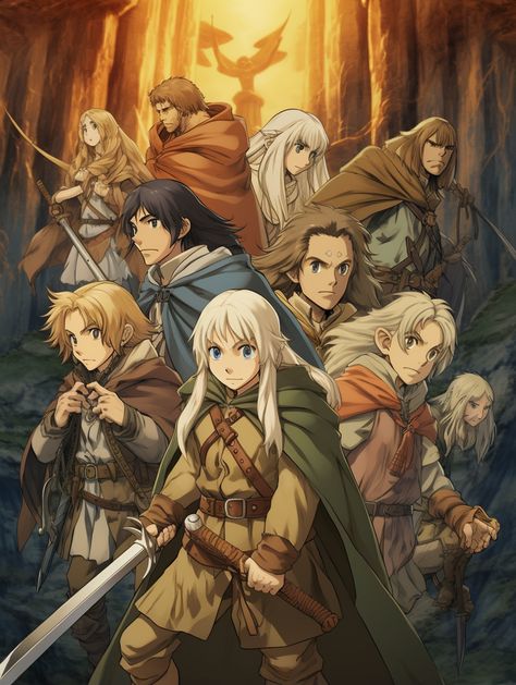 Anime Lord Of The Rings, Lord Of The Rings Anime, Gandalf The White, Ancient Kings, Frodo Baggins, Fellowship Of The Ring, The Shire, Go To Movies, The Lord Of The Rings