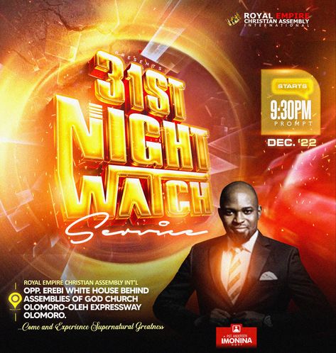 31st Night, Events Flyer, Happy Birthday Icons, Flyer Inspiration, Flyers Design, Welcome Design, Night Watch, Church Poster Design, Banner Designs