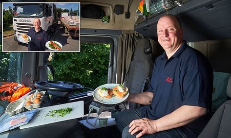 Lorry driver reveals he cooks gourmet meals on his truck's slow cooker Truck Driver Meals, Gourmet Meals, Truck Driver, Gourmet Recipes, Slow Cooker, The Go, Trucks