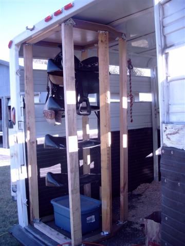 Horse Trailer Remodel, Horse Trailer Organization, Converted Horse Trailer, Horse Trailer Living Quarters, Diy Horse Barn, Trailer Organization, Stock Trailer, Horse Lessons, Trailer Diy