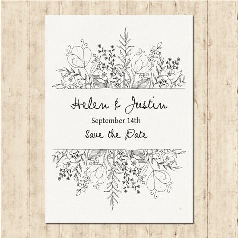 Hand Drawn Wedding Invitations, Design Invitation, Hand Drawn Wedding, Ge Bort, Trendy Wedding Invitations, Free Hand Drawing, Invitation Floral, God Jul, Photo Wedding Invitations