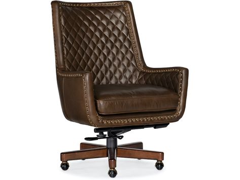 Hooker Furniture Home Office Kent Executive Swivel Tilt Chair EC206-088 North Carolina Furniture, Working Office, Leather Office, Leather Office Chair, Executive Chair, Office Desk Chair, Furniture Finishes, Hooker Furniture, High Fashion Home