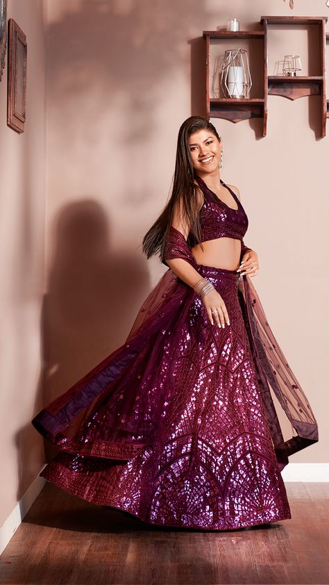 This is a heavily sequined skirt that is paired with a coordinated blouse. It comes with a matching waist belt and sheer dupatta that completes the ensemble of this look making it the perfect fit a party wear. Cocktail Lehenga, Sheer Dupatta, Sequined Skirt, Waist Belt, Lehenga, Party Wear, Sequin Skirt, Perfect Fit, Things To Come