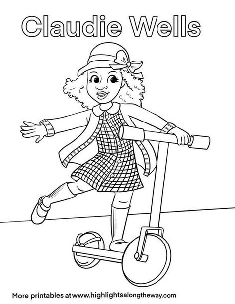 claudie wells is the American girl doll 2022. click and print this instant downloadable coloring page of Claudie Doll Coloring Pages, Drawings Of Friends, Wreck It Ralph, Holly Hobbie, Cool Coloring Pages, Black And White Drawing, Digi Stamps, Free Printable Coloring Pages, Coloring Pictures